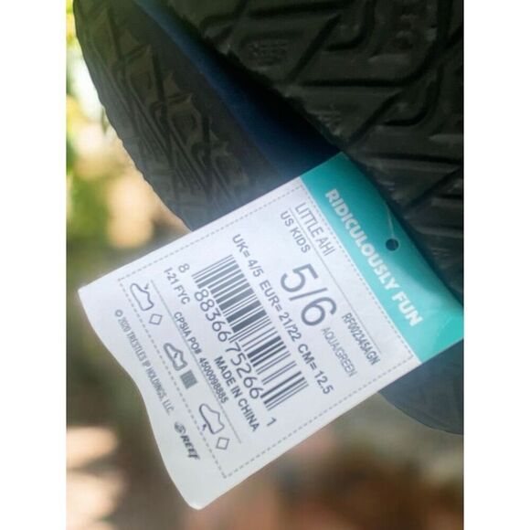 Reef Kids Little Ahi Flip Flop Aqua Green Size 5/6 Strap Sandals NEW - Picture 6 of 7
